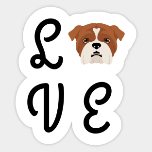 English Bulldog Love Sticker